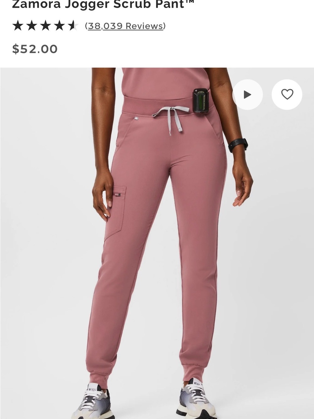 Figs Zamora Jogger in Rose Mauve